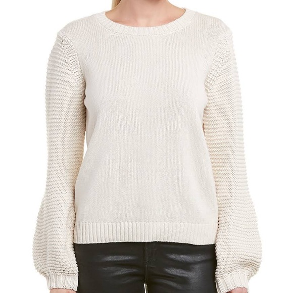 BB Dakota Sz L Crew Neck Puff Sleeve Sweater - Picture 3 of 3